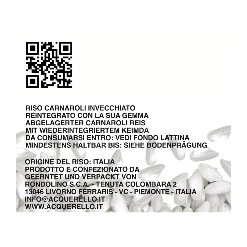 Riso Acquerello invecchiato 1 anno, lattina da 250 grammi