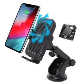 UM2 차량용 무선 15W 고속충전 거치대 쿨링팬내장 오토슬라이딩 듀얼코일 Wireless 15W Fast Charging Car Mount with Built-in Cooling Fan and Auto-Sliding Dual Coil