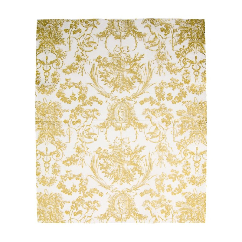 Caspari Romantic Toile Gold Guest Towel Napkins - 15 Per