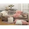 Fennco Styles Genuine Mongolian Lamb Fur Decorative Filled Throw Pillow
