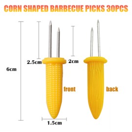DKDDSSS 30 Pcs Corn Holders, Corn on The Cob Skewers Holders, BBQ Corn Skewers, Corn on The Cob Forks, for Kitchen, BBQ, Parties, Picnics and Camping