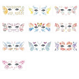 JoyfulGlam Butterfly Face Temporary Tattoos For Women Glitter Fairy Makeup Kit Accessories Stickers For Eyes Princess Rave Party Favors Gifts
