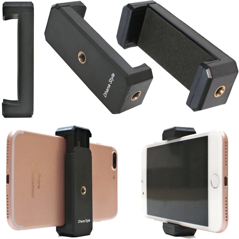 Dhana Style 2-Way Smartphone Holder, 1/4 Inch Smartphone Tripod Mount