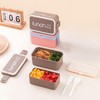 Echehi 1400 ml Lunch Box with Compartments, 2-Layer Integrated Lunch