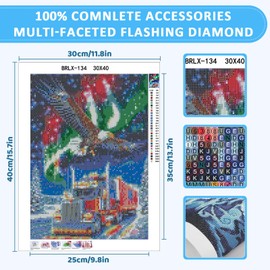Skyboda Eagle Diamond Art Kits for Adults Beginners, Christmas Truck Diamond Painting Kits for Adults,5D Full Drill DIY Diamond Dot Gem Art Kit Wall Home Decor Arts Craft 12x16 inch
