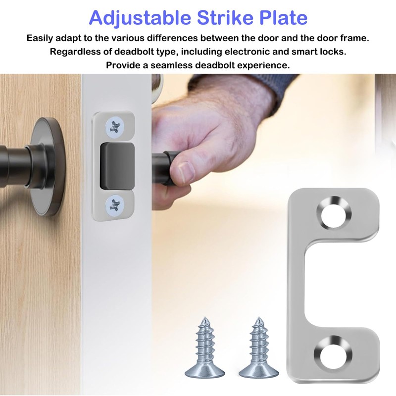 Adjustable Door Strike Fit for Deadbolts & Electronic Locks -