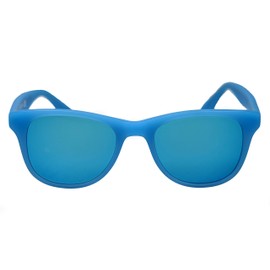 amoloma Sunglasses with Matte Blue Mirrored Sunglasses Lenses and Blue Matte Acetate Frame for Men and Women, blue
