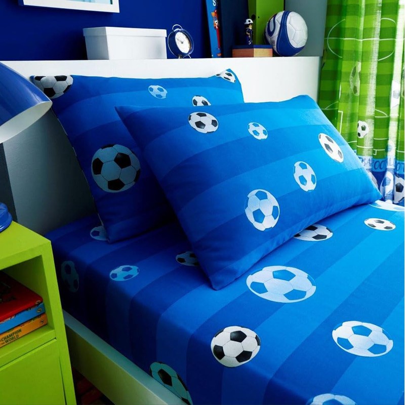 Homemaker ® Blue football bedding duvet set quilt cover/sheet set/curtains