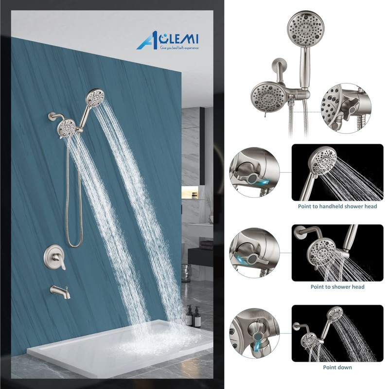 Aolemi Shower Faucet Set with Tub Spout Rain Shower Head