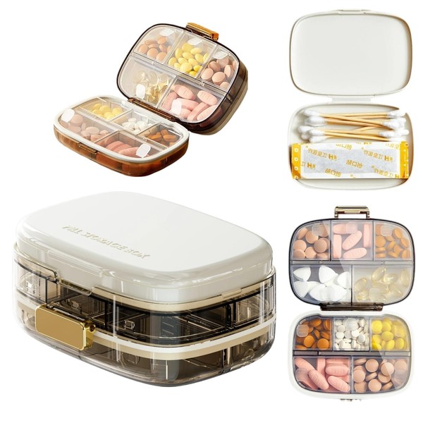 Weekly Pill Organizer 2 Times a Day,10 Compartments Portable Travel