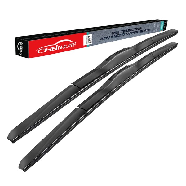 Windshield Wiper Blades, 24"+18" Wiper Blades with Premium Rubber, Durable Stable & Quiet, Auto Replacement Windshield Wipers for All-Seasons (Pack of 2)