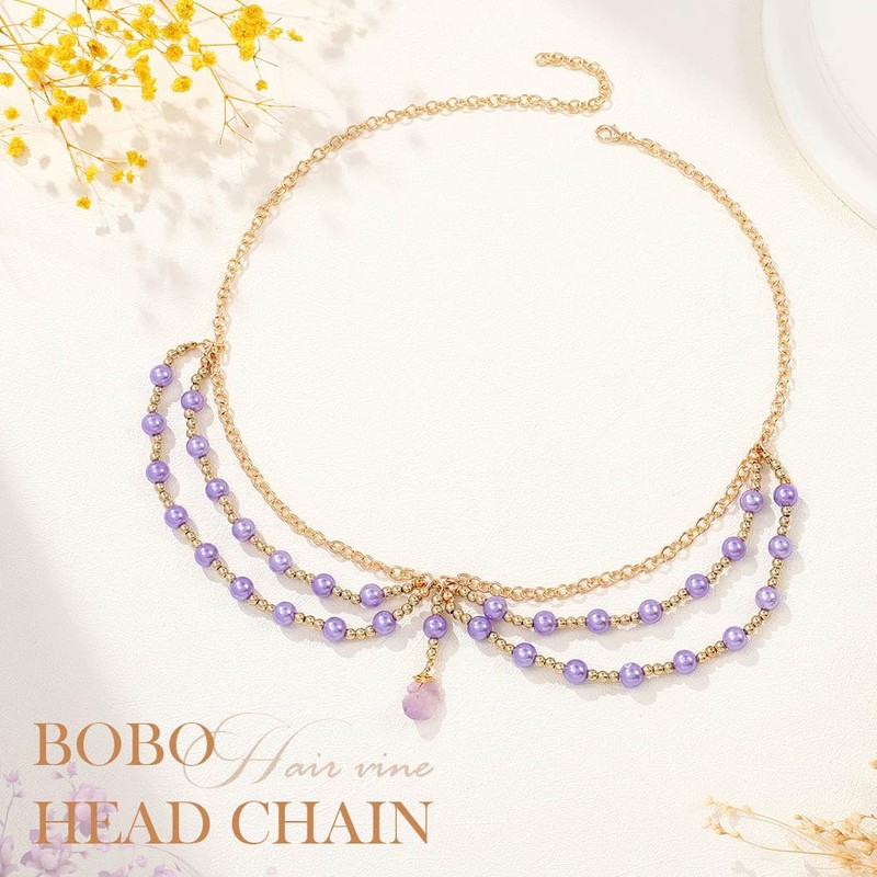 Generse Boho Head Pearl Gold Head Bow Women Girls Hair