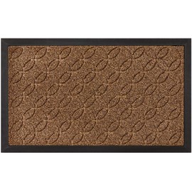 GRIP MASTER Durable Tough Natural Rubber Doormats, 35x23, Waterproof Boots Scraper Mats, Heavy Duty Indoor Outdoor Large Size Door Mat for Winter Snow, Low-Profile Easy Clean, Beige Basket Weave