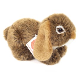 Teddy Hermann 93729 Ram Rabbit Brown 18 cm, Cuddly Toy, Plush Toy with Recycled Filling
