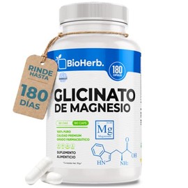 BioHerb® | Glicinato de Magnesio Quelado 500 mg con 180 Cápsulas