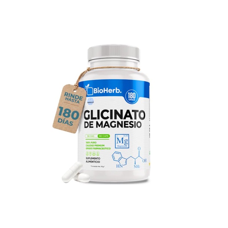 BioHerb® | Glicinato de Magnesio Quelado 500 mg con 180
