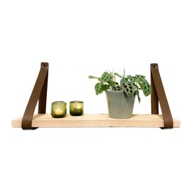 Brute Strength - PU Leather Shelf Brackets - Brown - 6 Pieces - Floating Shelf Set - Wall Brackets - Shelf Straps - Faux Leather Shelf Bracket