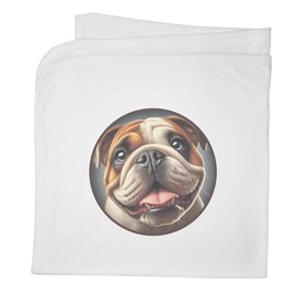 Azeeda 'Smiling Bulldog' Cotton Baby Blanket/Shawl (BY00039747)