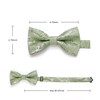 HISDERN Men's Sage Green Bow Ties Pre-Tied Paisley Bow Tie