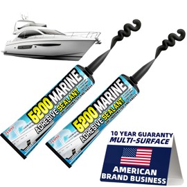 [Black] 3oz Marine Adhesive Sealant 5200 Fast Cure - Permanent, Watertight Bonding and Sealing - UV Resistant, Above & Below Waterline- for Boats, Hulls, Decks & RVs (2Pack Black)