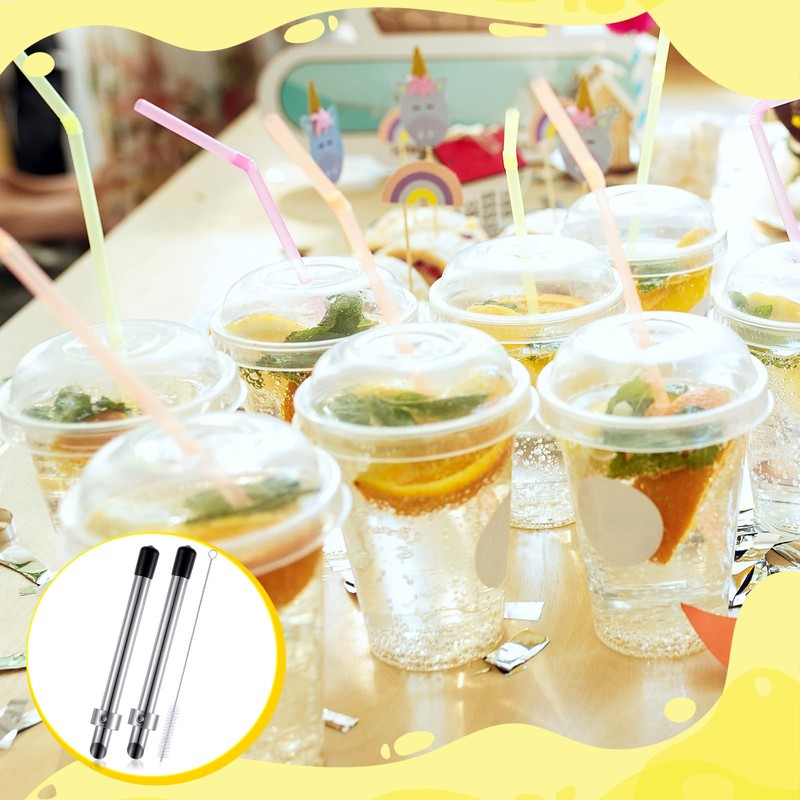 Lasnten 2 Pack Straw Puncher for Plastic Lids Lemonade Cups,