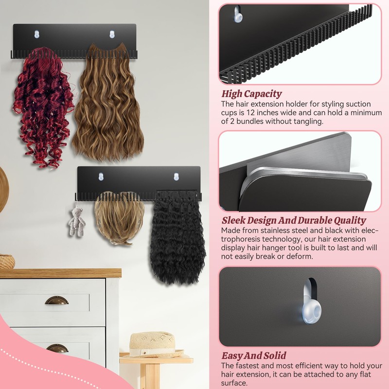 Yingsi-Fty Stainless Steel Hair Extension Holder,Professional Hair Extension Holder For