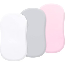Baby 3 Pack Moses Basket Fitted Sheets, Newborn Pram Sheets Fitted, 100% Microfiber Cozy and Breathable Crib Baby Bassinet Sheets for Boy and Girl, Easy Care Soft Fitted Sheet