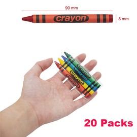 Lucky Art Crayonology 20 Sets of 4 Packs (80 count) Standard Size Crayons - Mini Crayon Packs Non-Toxic for Kids Party Favors, School Supplies for Teachers & Travel Crayons