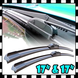 UOV.UNITED New J-Hook 17" + 17" Premium Bracketless Windshield Wiper Blades Pair All Season