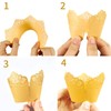 KOSTOO Cupcake Cases Hollow Out Crown Baking Paper Lace Laser