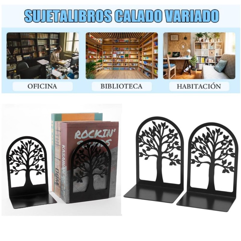 DACUAN Metal Bookend, 4 Packs Durable Book Holders, Book Shelf