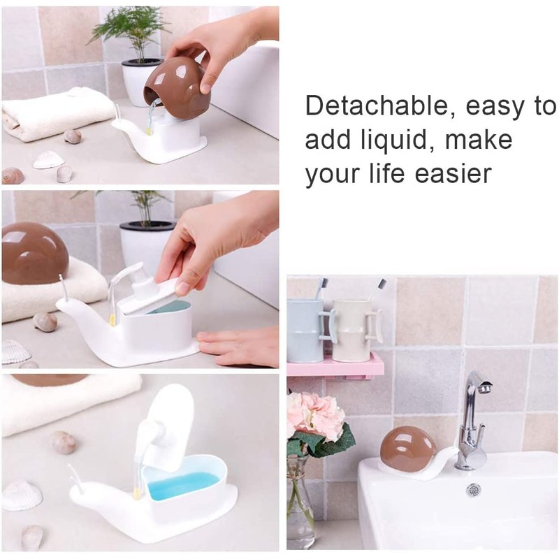 Cute Snail Soap Dispenser, Soap Liquid Dispenser Snail Shape Press