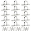 15-Pack 304 Stainless Steel Pad Eye Plate Hooks