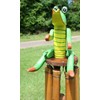 Salty Pelican Funny Gator Windchime, Handpainted Bamboo, Gator George -