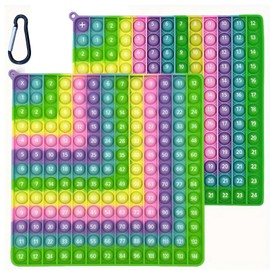 Times Table Poppet 12x12 Math Fidget Toy Multiplication Popper Relieve Stress And Anxiety 12x12&12+12 (Purple dot right angle double side 1-144)