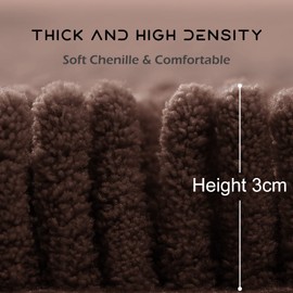 smiry Non-Slip Toilet Mat Extra Soft Absorbent Pedestal Mat for Toilet Thick Shaggy Chenille Bath Mat Machine-Washable Dry Bathroom Floor Mat, 50 x 60 cm, Dark Brown