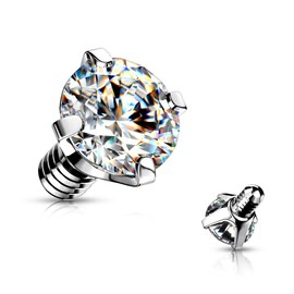 Paula & Fritz® Dermal Anchor Attachment Zirconia Various Colours Sizes and Thicknesses 316L Surgical Steel Skin Anchor Skin Diver Implant Ball, Stainless Steel Stainless steel Surgical steel, Cubic