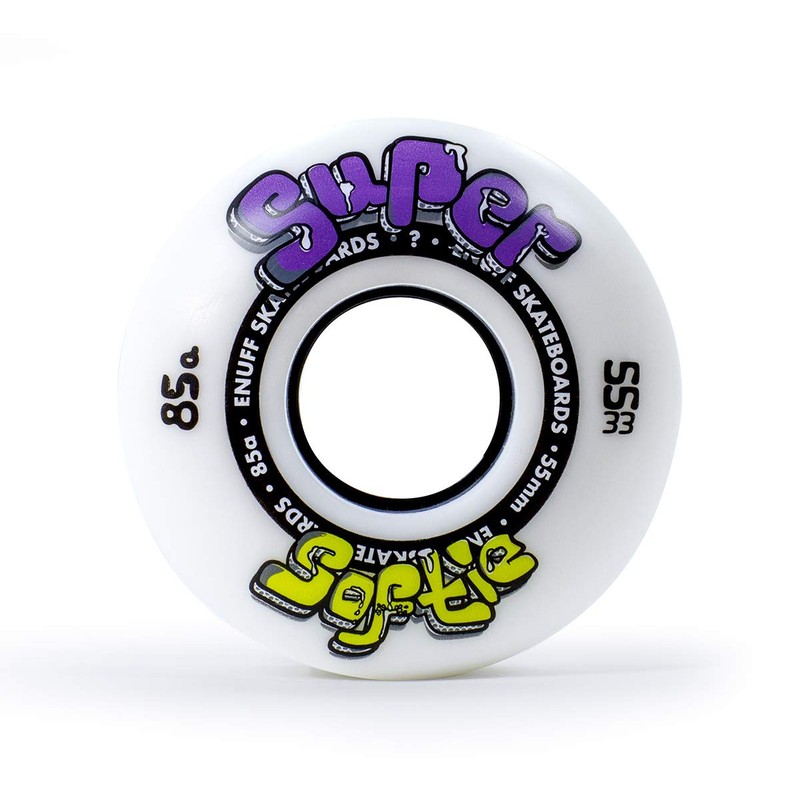 ENUFF Skateboards Super Softie Wheels, Unisex Adult Wheels, White (White),