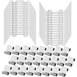 cosoro 50pcs Greenhouse Glass Clips,Polycarbonate Clips for Fitting Glass,Greenhouse Accessories Retaining Spring Window Clip Pane Fixings Clips(25 W Glazing & 25 Z Clips)