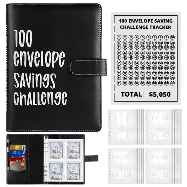 ALLOMN 100 Envelopes, A5 Money Saving Money Folder Organiser Money