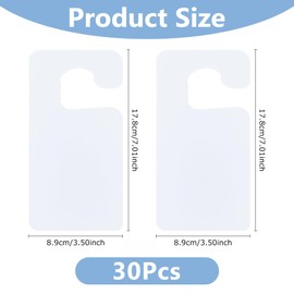 DICOSMETIC 30Pcs Sign Blank Door Hanger Tags White Blank Door Knob Sign Hanger 7x3.5 PVC Hang Tags Hanging Door Tags for Home Office Hotel Restaurant Decoration