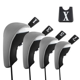 Andux 4pcs/Set Golf 460cc Driver Fairway Wood Club Head Covers Grey