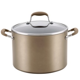 Anolon Advanced Home Hard-Anodized Nonstick Wide Stock Pot/Stockpot (10-Quart, Bronze)
