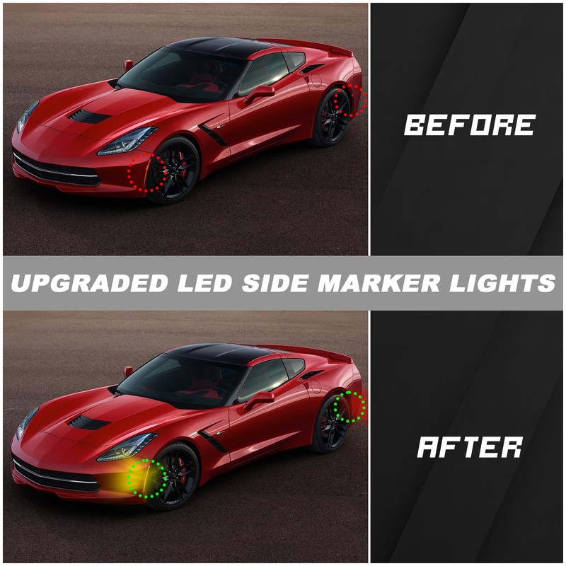 ULTRALTH Smoked LED Side Marker Light for 2014-2019 Chevy Corvette