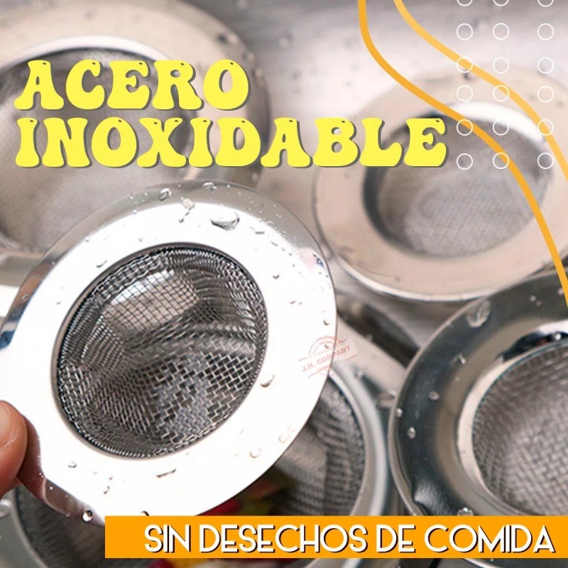 J.H. Company Set 4 Piezas Filtros Coladera Lavabo Baño Residuos