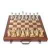 ELONGDI 16.5" Wooden Chess Set with Weighted Acrylic Chess Pieces,Folding