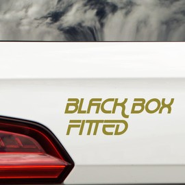 Black Box Fitted Fun Car Bumper Sticker - Waterproof Decal - Long Lasting - Vehicle Warning Sign - Gift for Learner Driver/Passed Test (Gold)