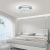 HomLaiting 7.8” Crystal Ceiling Light Fixture, Mini Round Chandeliers 6500K