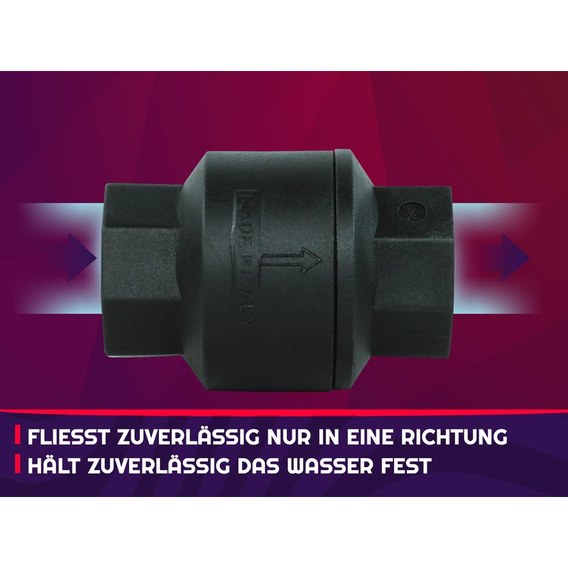 GASMIS Universal Check Valve with 3/4 Inch on Both Sides