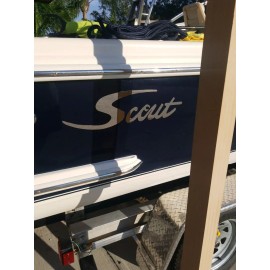Unbranded SCOUT BOAT EMBLEM PAIR - Custom Made to Order-18 Ga. 304 S/S Brushed Finish